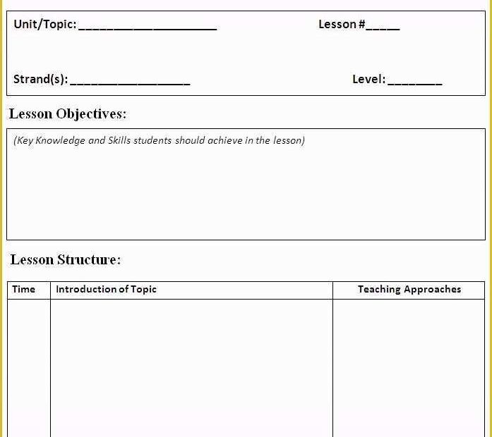 Free Printable Daily Lesson Plan Template Of Printable Lesson Plan