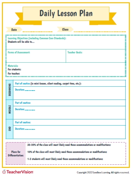 Free Printable Daily Lesson Plan Template Printable Templates Bilarasa