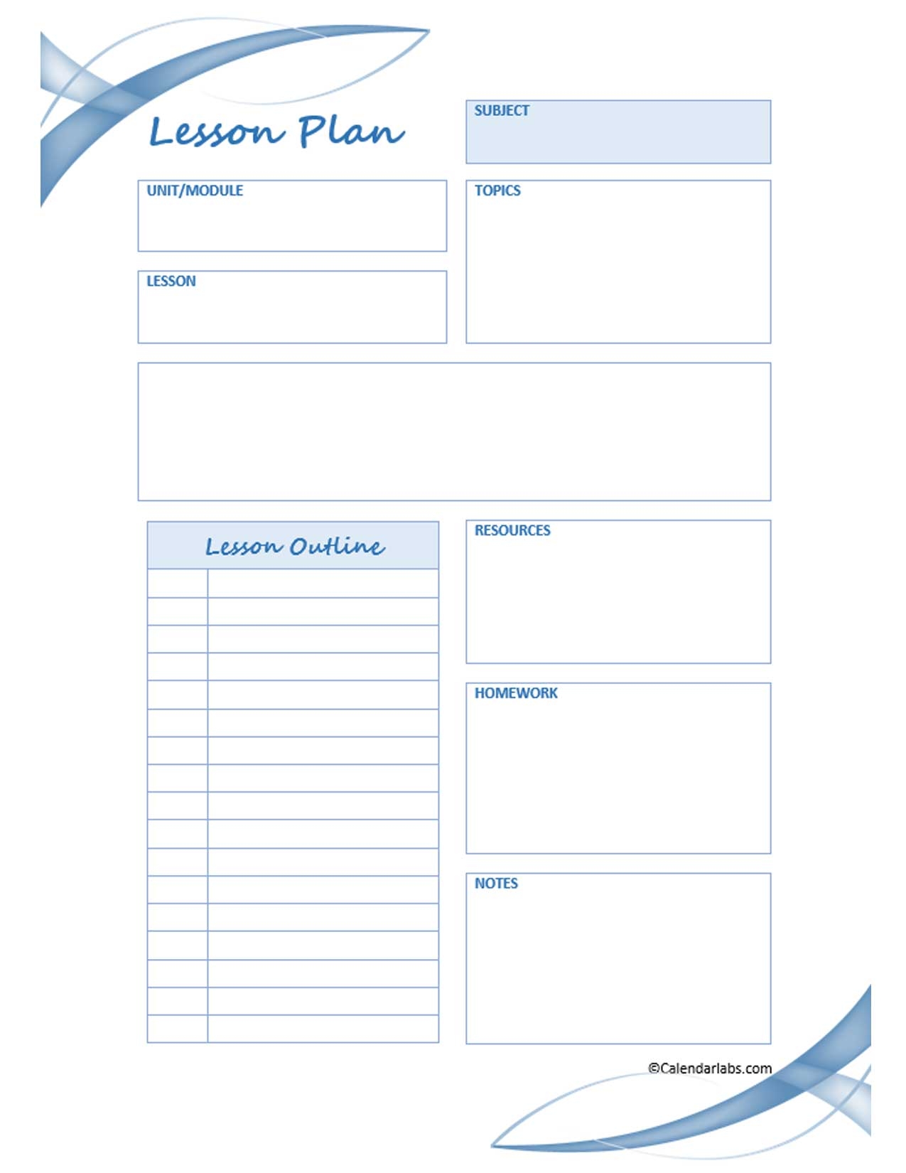 Free Printable Daily Lesson Plan Template Printable Templates Eroppa