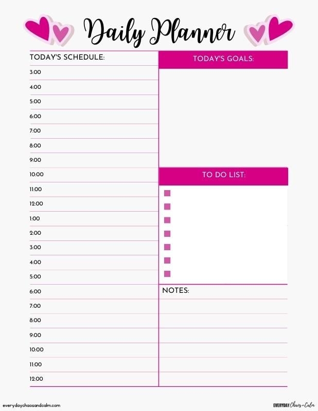 Free Printable Daily Planner 2025 Pdf Arabella Rose