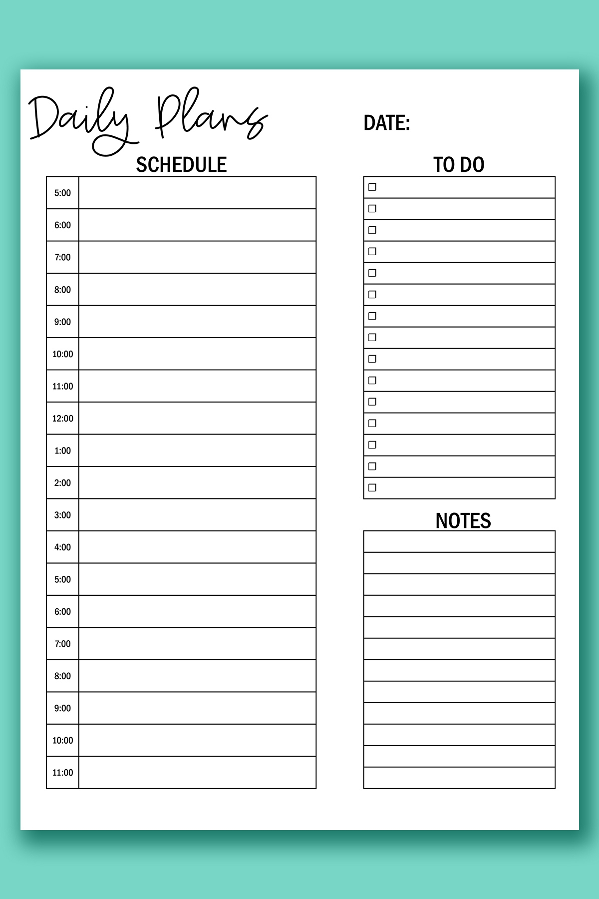 Free Printable Daily Planner By Hour Download Free Printable Daily 
