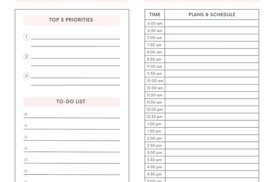 Free Printable Daily Planner Templates Editable PDF 59 OFF