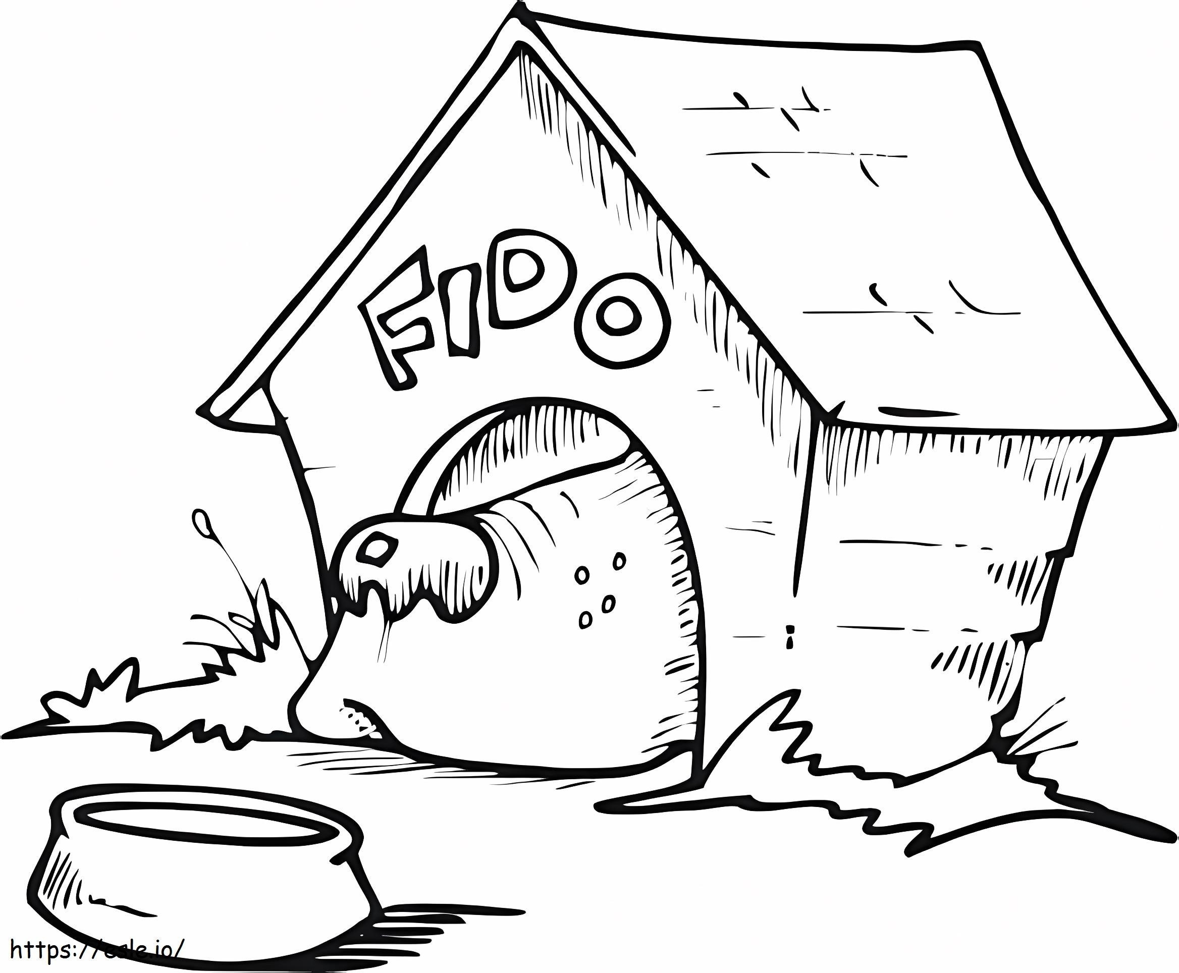 Free Printable Dog House Coloring Page
