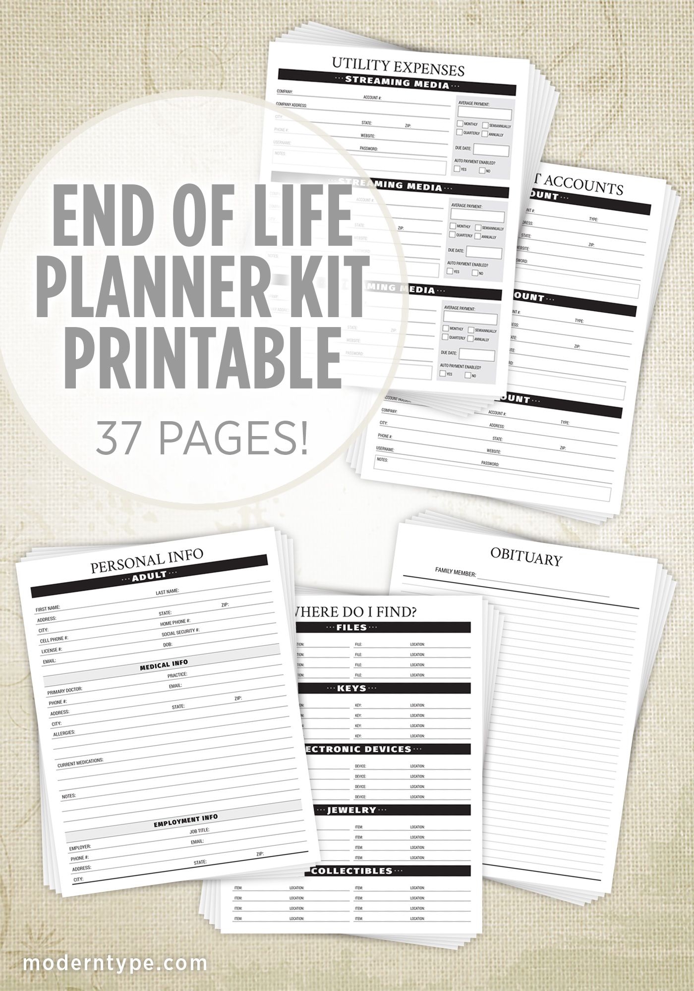 Free Printable End Of Life Planner Printable New Year Banners