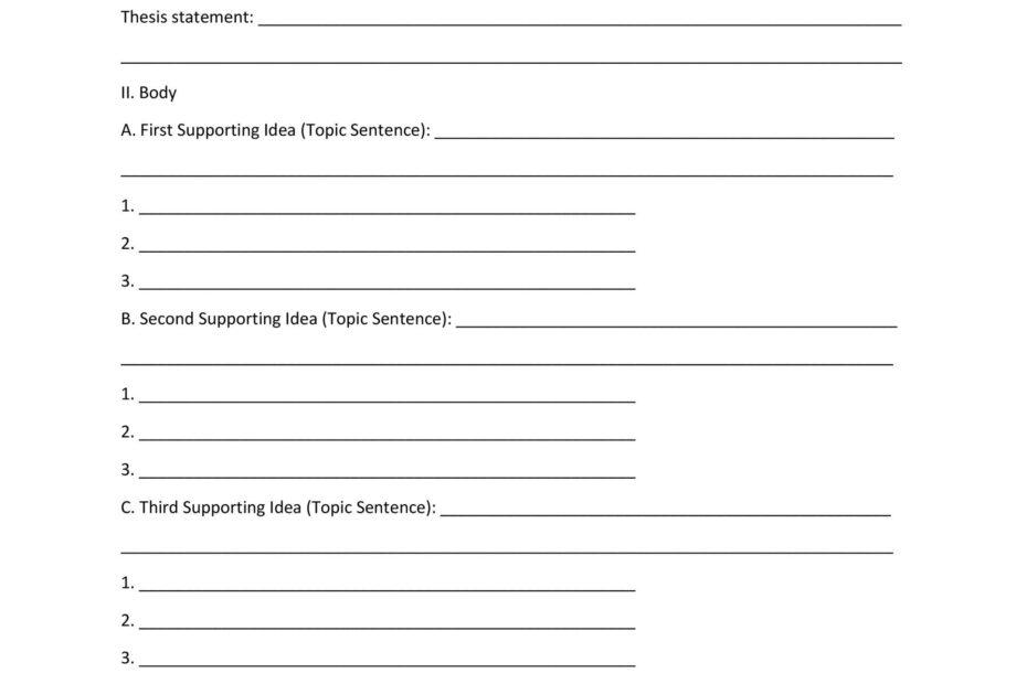 Free Printable Essay Outline Template Printable Templates