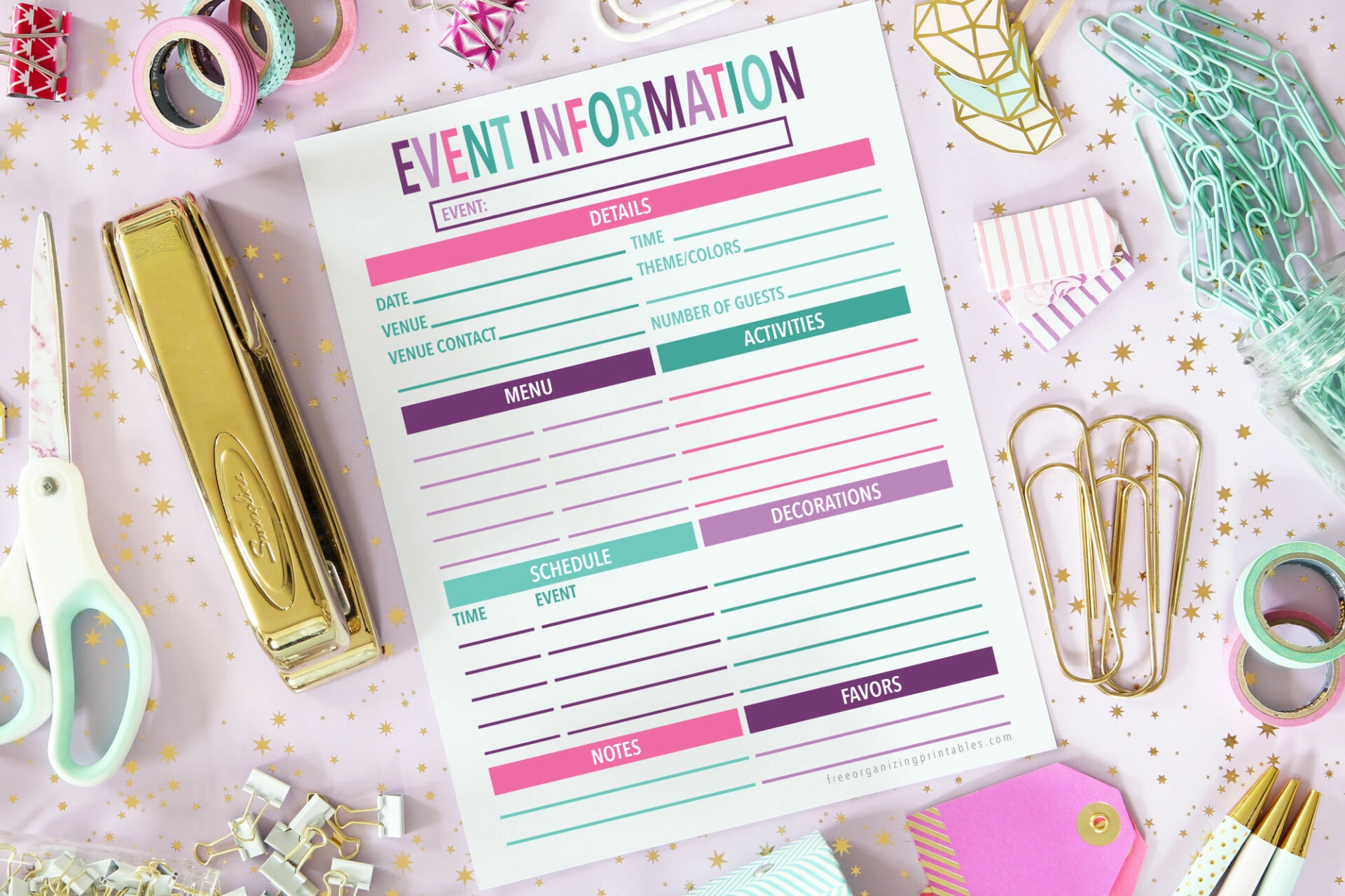 Free Printable Event Planning Template
