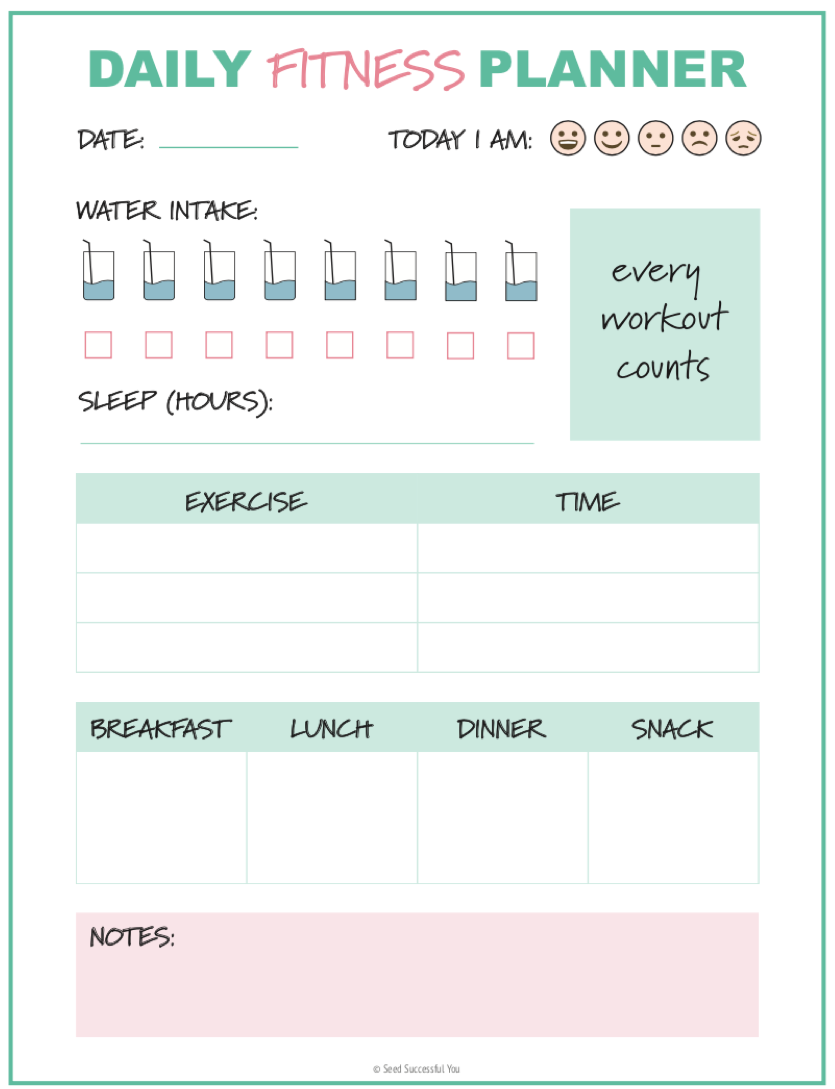 Free Printable Fitness Planner Printable New Year Banners