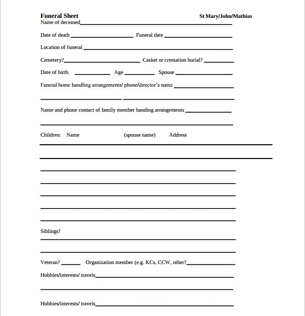 Free Printable Funeral Planning Checklist We Love Printables