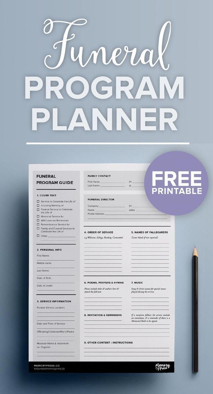 Free Printable Funeral Planning Guide Printable Word Searches