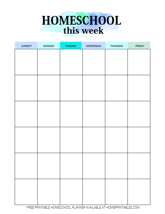 Free Printable Homeschool Planner 20 PDF Templates Homeschool 