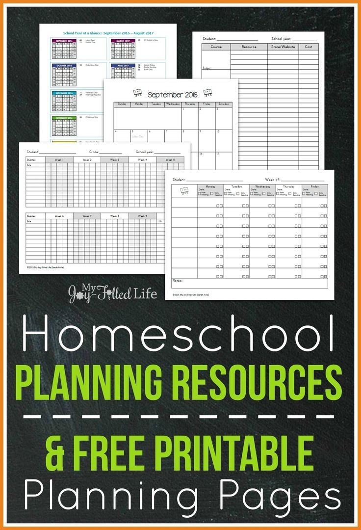 FREE Printable Homeschool Planning Pages