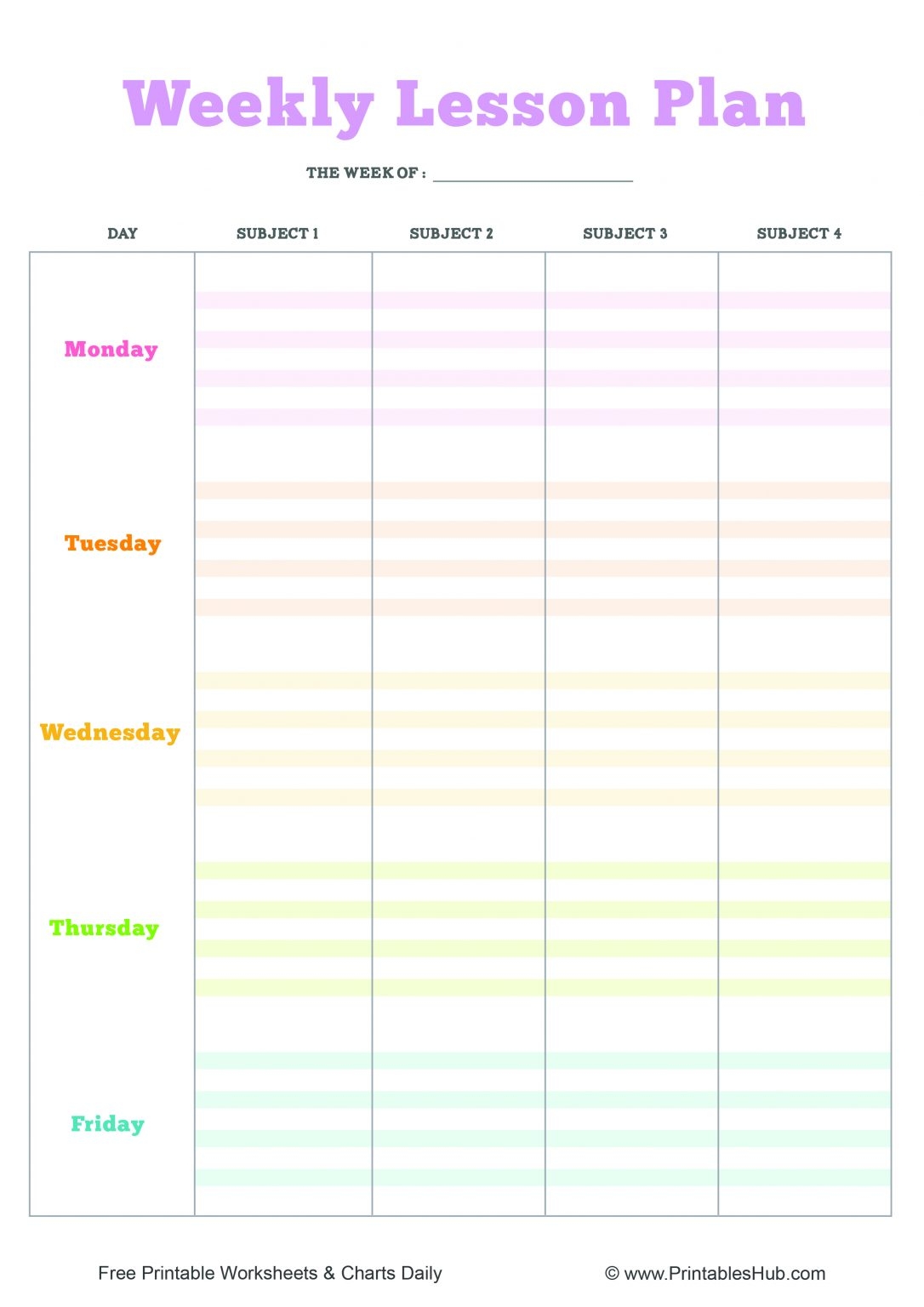 Free Printable Lesson Plan Sheets Free Printable Lesson Plan Sheets