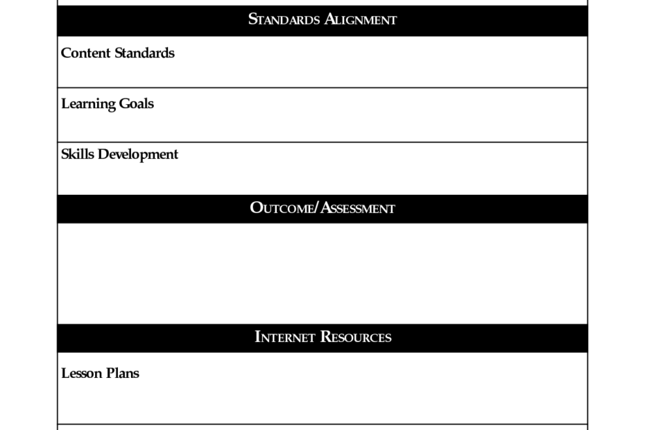 Free Printable Lesson Plan Template Blank Free Printable