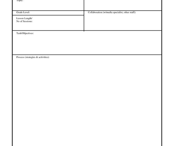 Free Printable Lesson Plan Template Blank Printable Lesson Plans