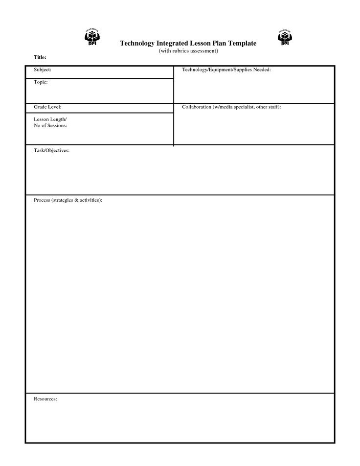 Free Printable Lesson Plan Template Blank Printable Lesson Plans
