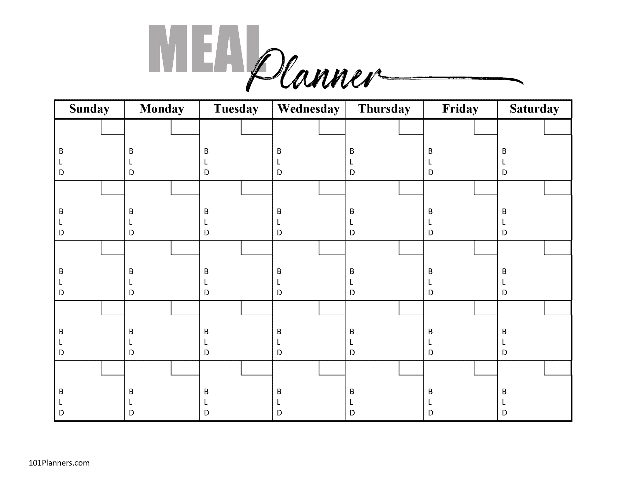 FREE Printable Meal Plan Template Customize Before You Print