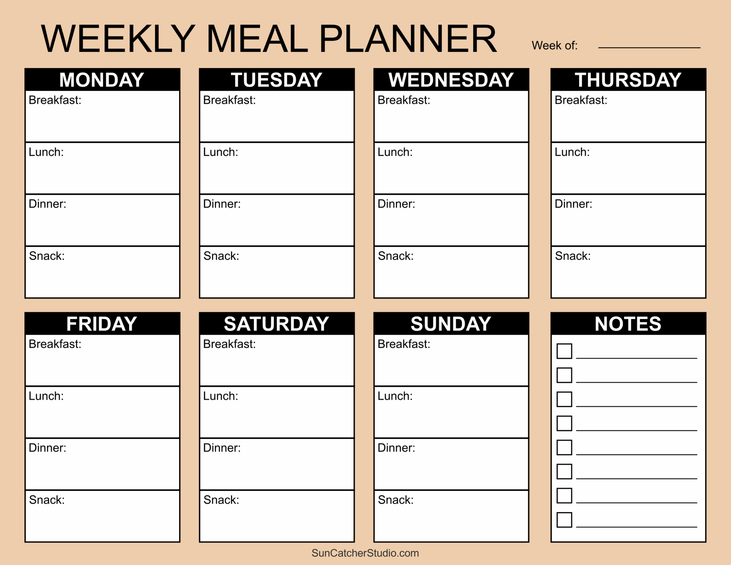 Free Printable Meal Planner Template Printables Template Free Free Printable Meal Planner Template Printables Template Free