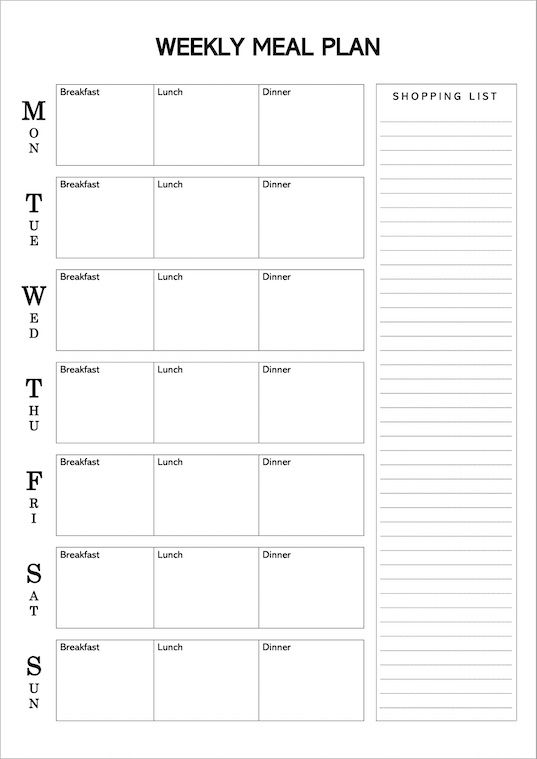  Free Printable Meal Planner Templates PDF WORD 