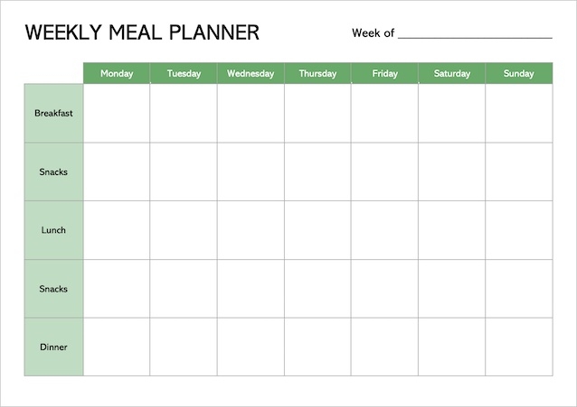  Free Printable Meal Planner Templates PDF WORD 