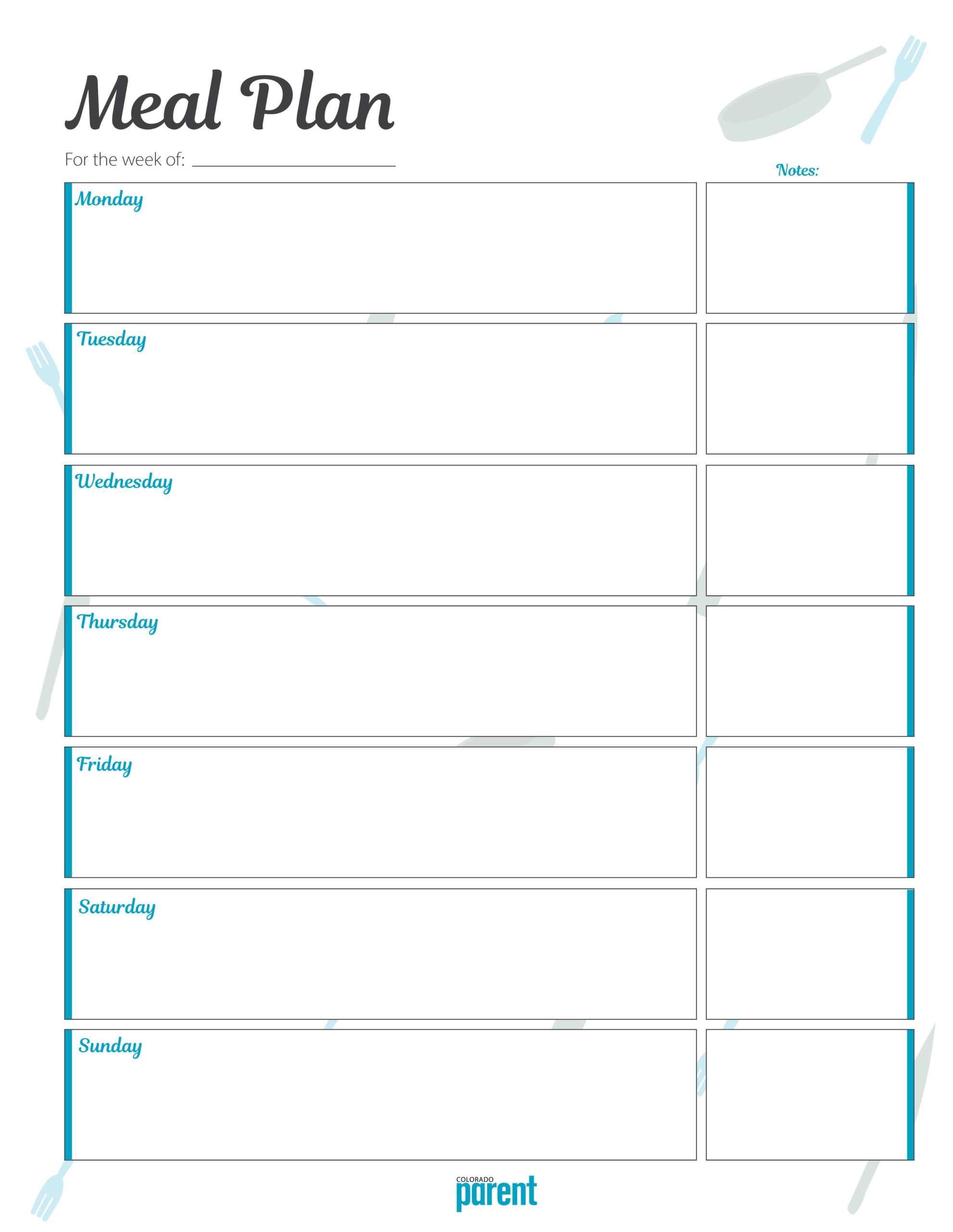 Free Printable Meal Planning Francesco Printable