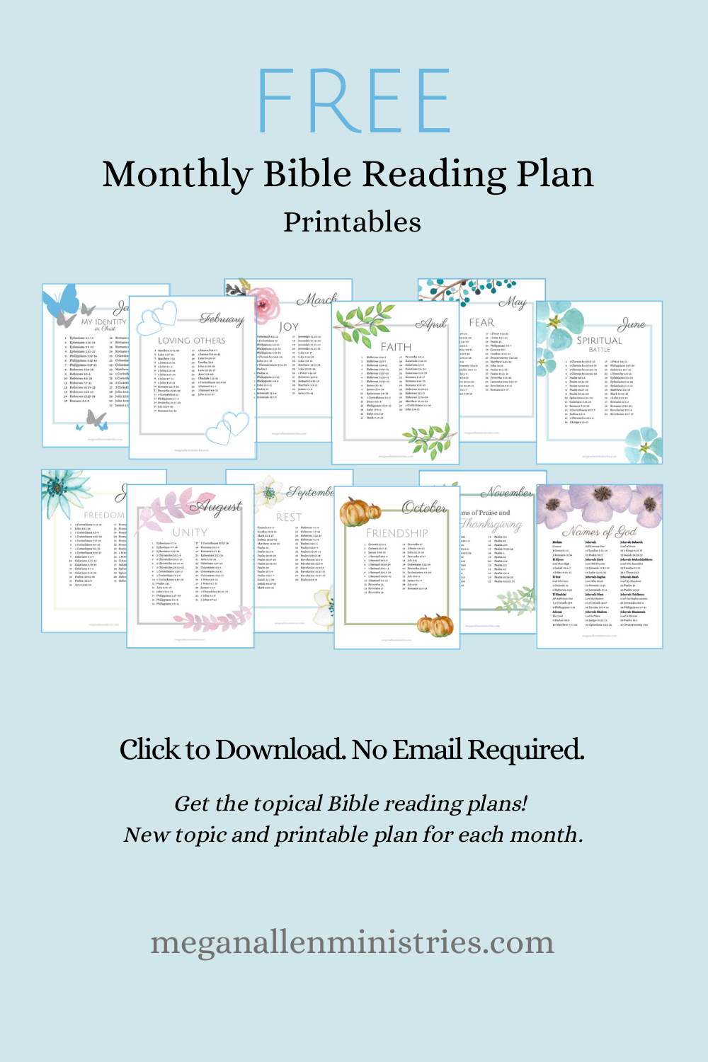 FREE Printable Monthly Bible Reading Plan Bible Reading Plan 