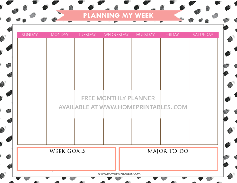 Free Printable Monthly Planner Home Printables
