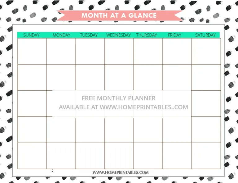 Free Printable Monthly Planner Home Printables