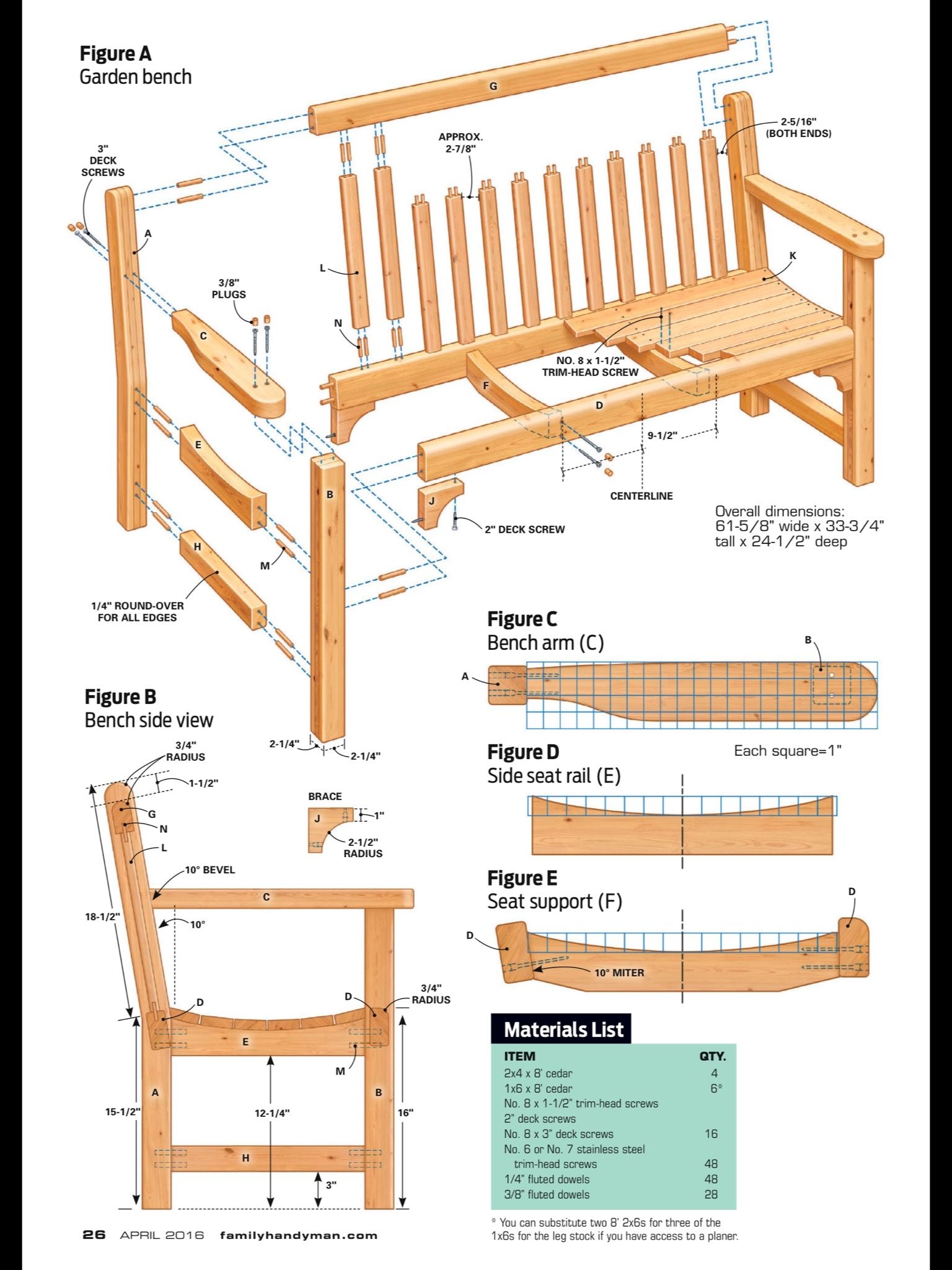 Free Printable Outdoor Furniture Plans