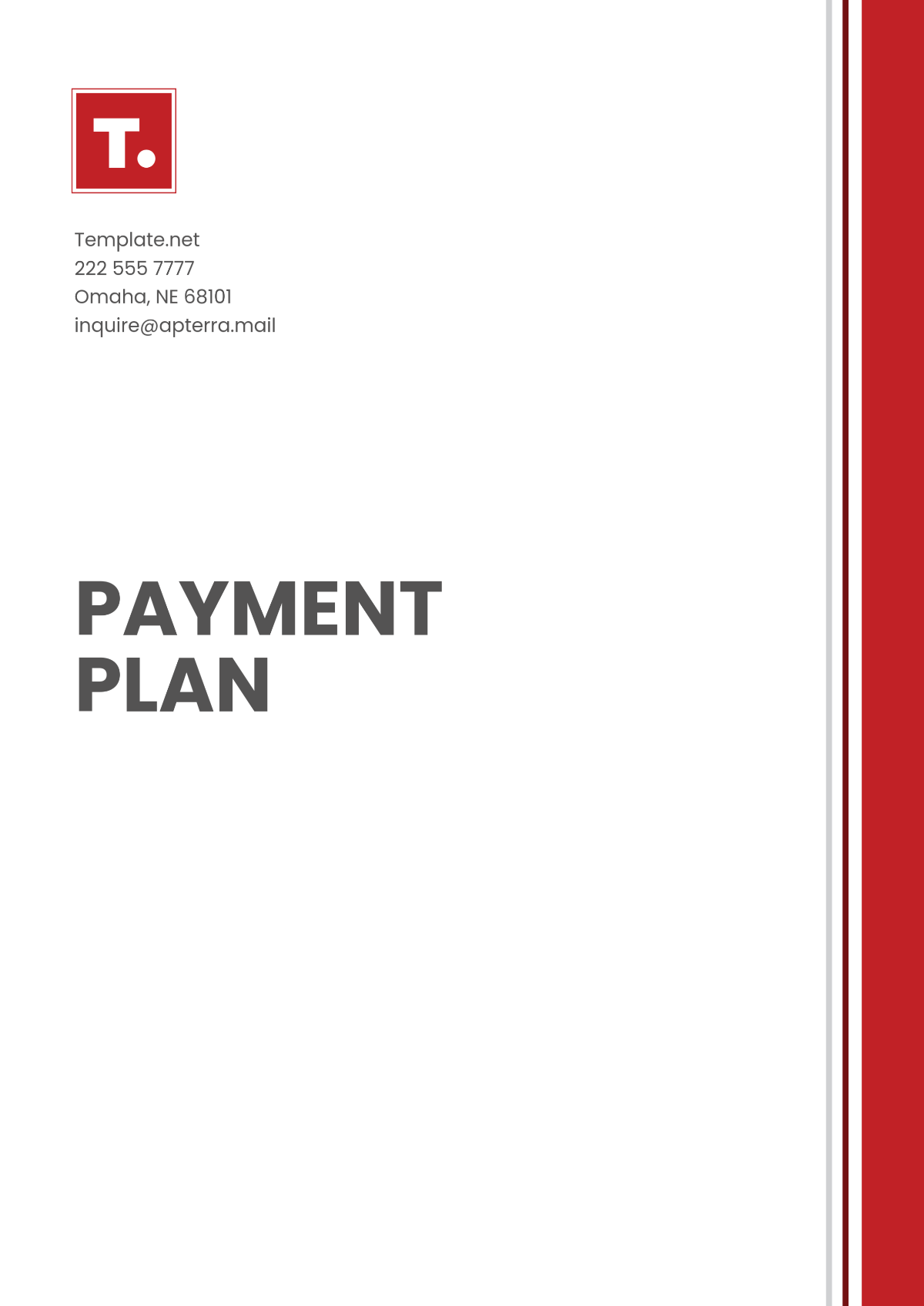 Free Printable Payment Plan Template To Edit Online