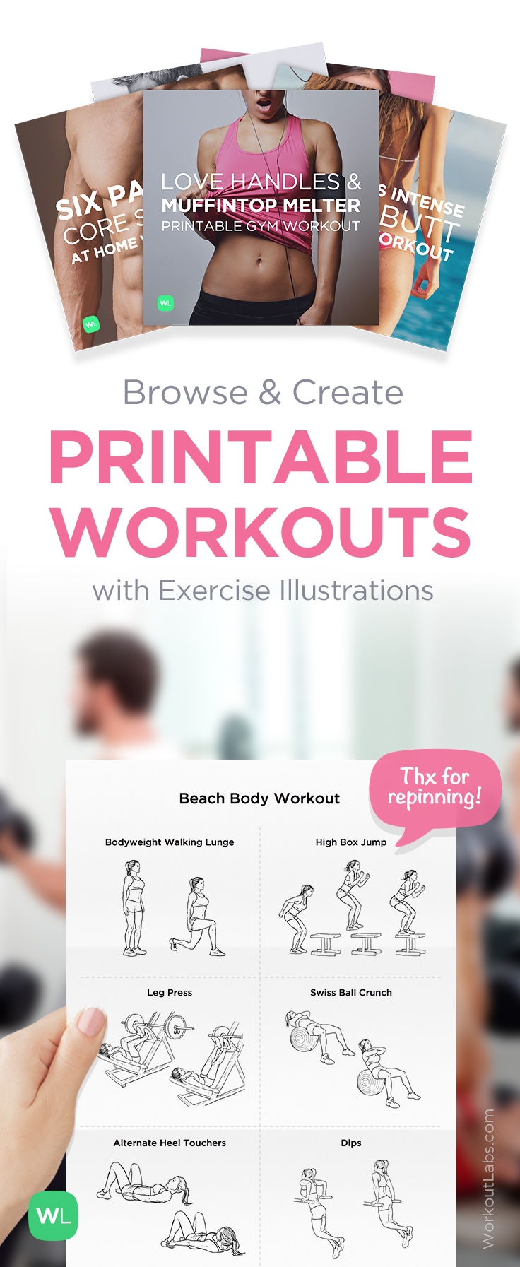 Free Printable PDF Workouts For Women Men WorkoutLabs