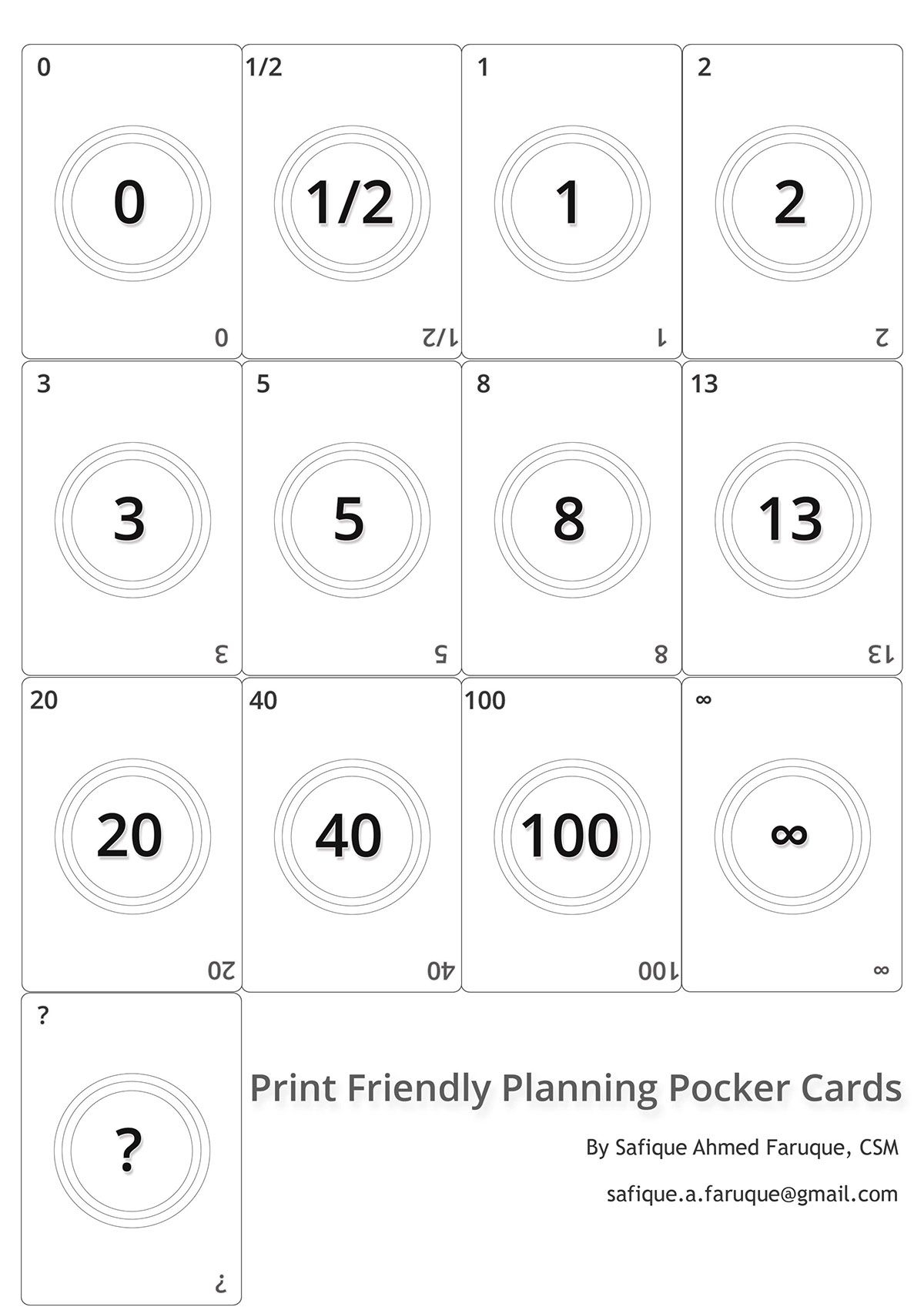 Free Printable Planning Poker Cards Printable Form Templates And Letter