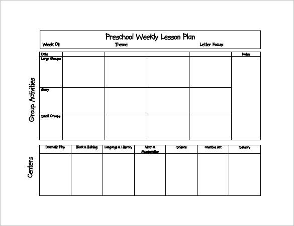 Free Printable Preschool Lesson Plans PDF Printable Lesson Plans