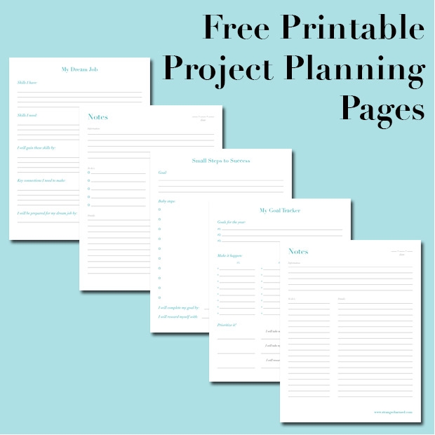 Free Printable Project Planning Pages Strange CharmedStrange Charmed