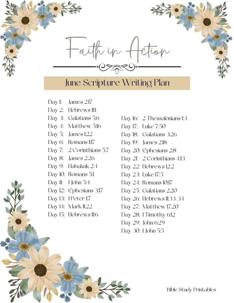 Free Printable Scripture Writing Plans