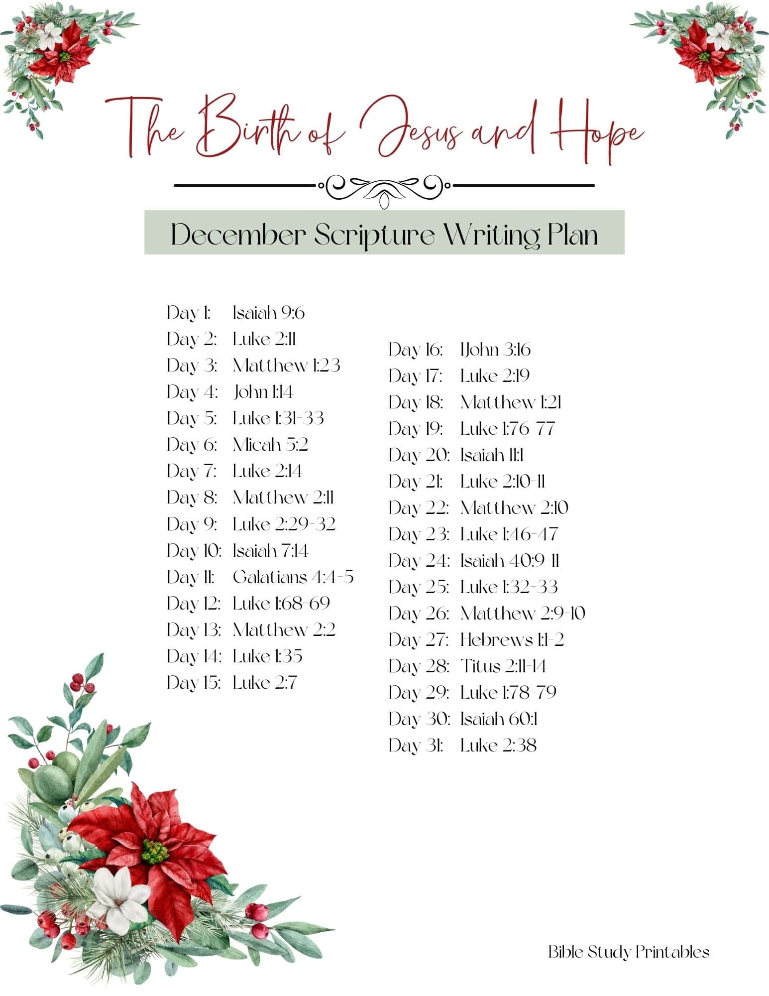Free Printable Scripture Writing Plans