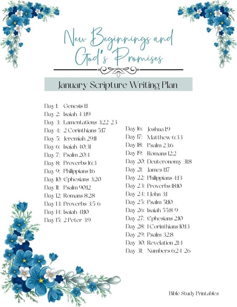 Free Printable Scripture Writing Plans