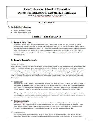 Free Printable Special Education Lesson Plan Printable Lesson Plans