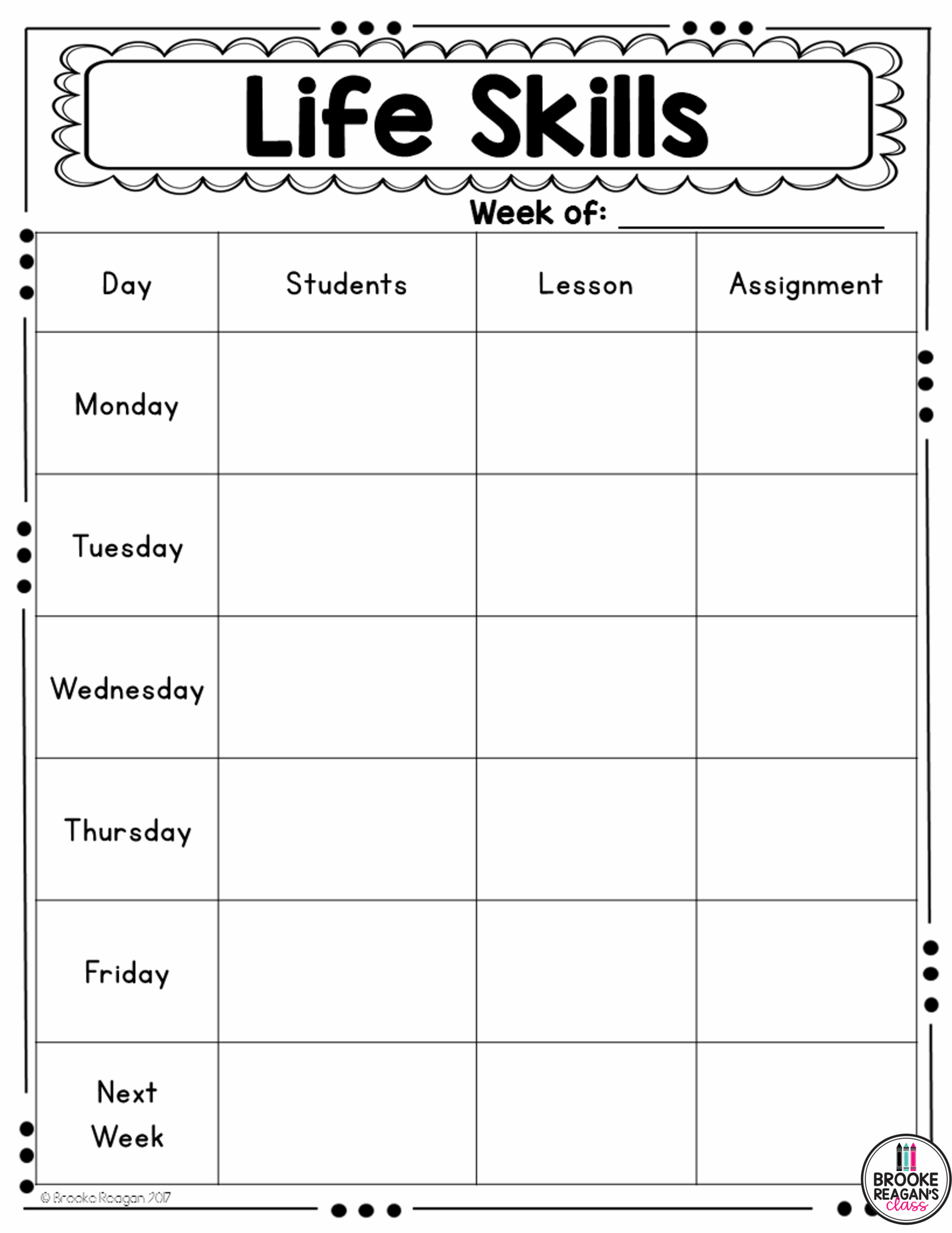 Free Printable Special Education Lesson Plan Templates Genshin Impact
