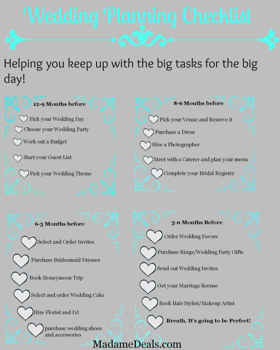 Free Printable Wedding Planning Checklist Real Advice Gal