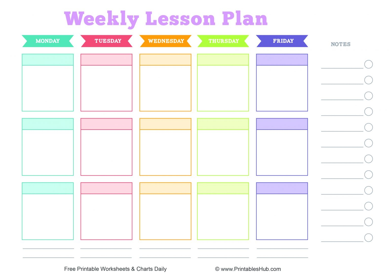Free Printable Weekly Lesson Plans Template Pdf One B Vrogue co