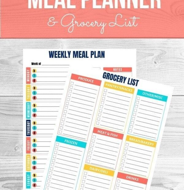 Free Printable Weekly Meal Planner Template With Grocery List Dev