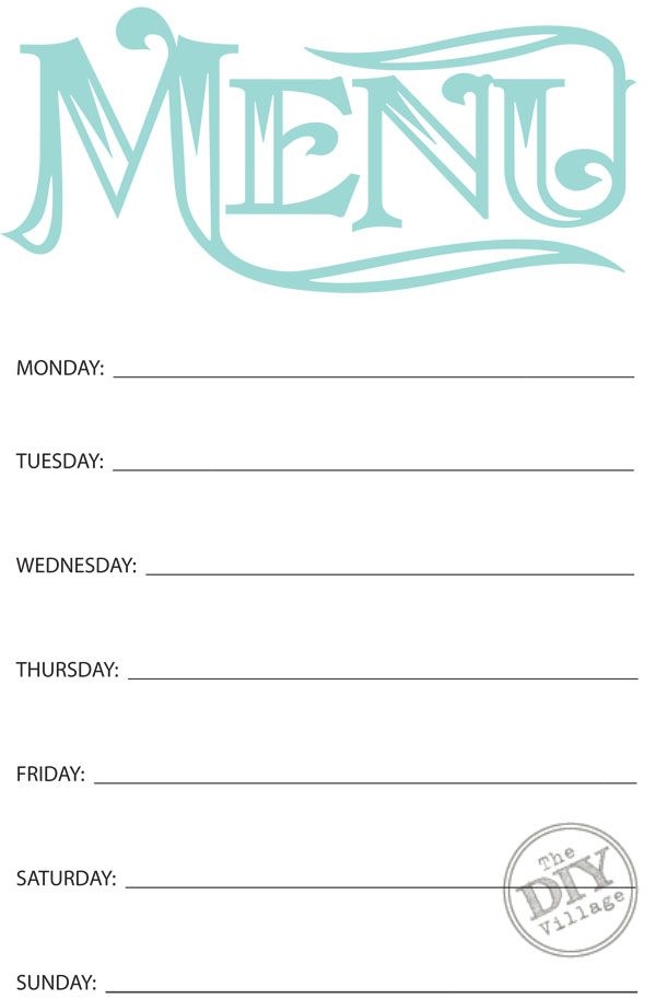 Free Printable Weekly Menu Planner Artofit