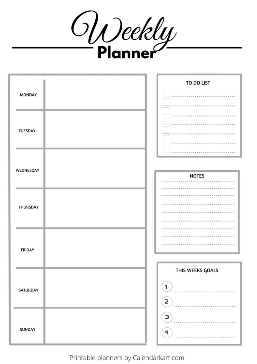 Free Printable Weekly Planner Templates CALENDARKART Free Printable Free Printable Weekly Planner Templates CALENDARKART Free Printable