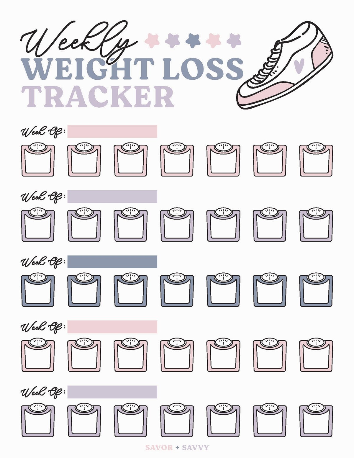 Free Printable Weight Loss Chart Pdf Free Printable