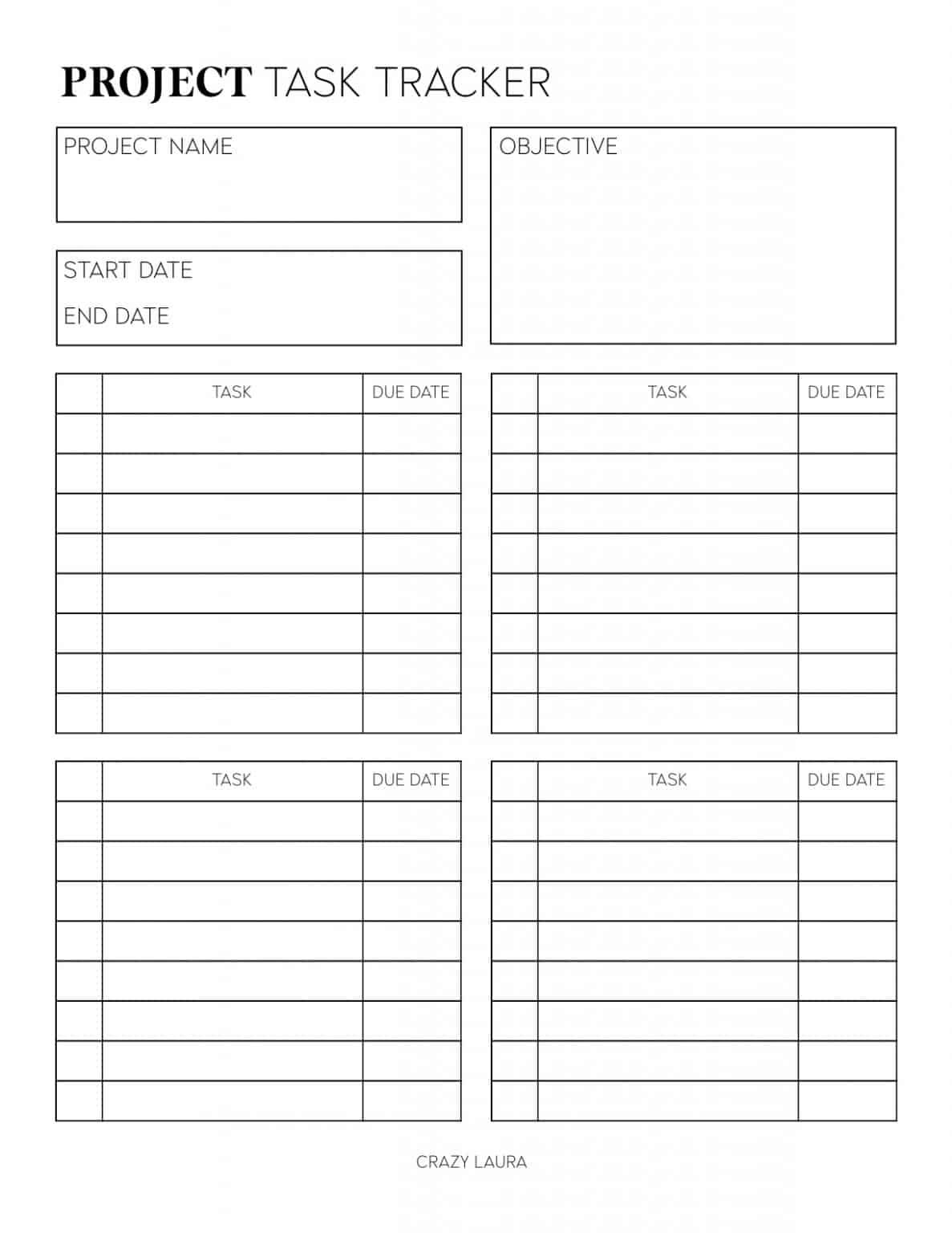 Free Project Planner Printable Overview PDF Sheets