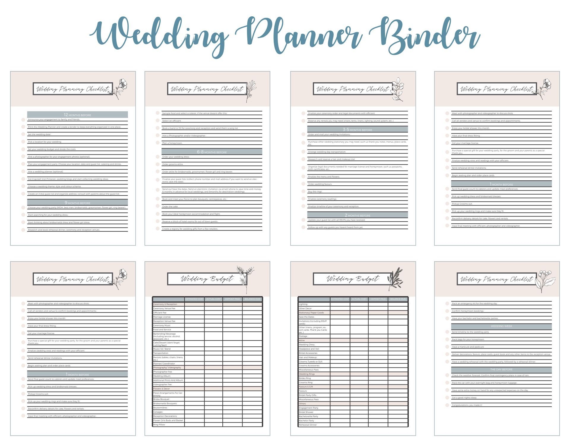 Free Wedding Planning Printables