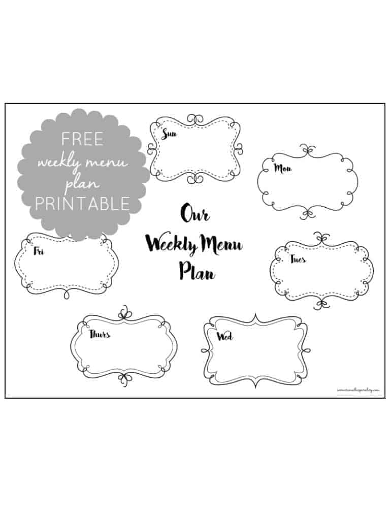 Free Weekly Menu Plan Printable Intentional Hospitality