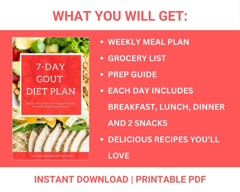 Gout Diet Plan 7 day Gout Meal Plan With Low Purine Foods Grocery 