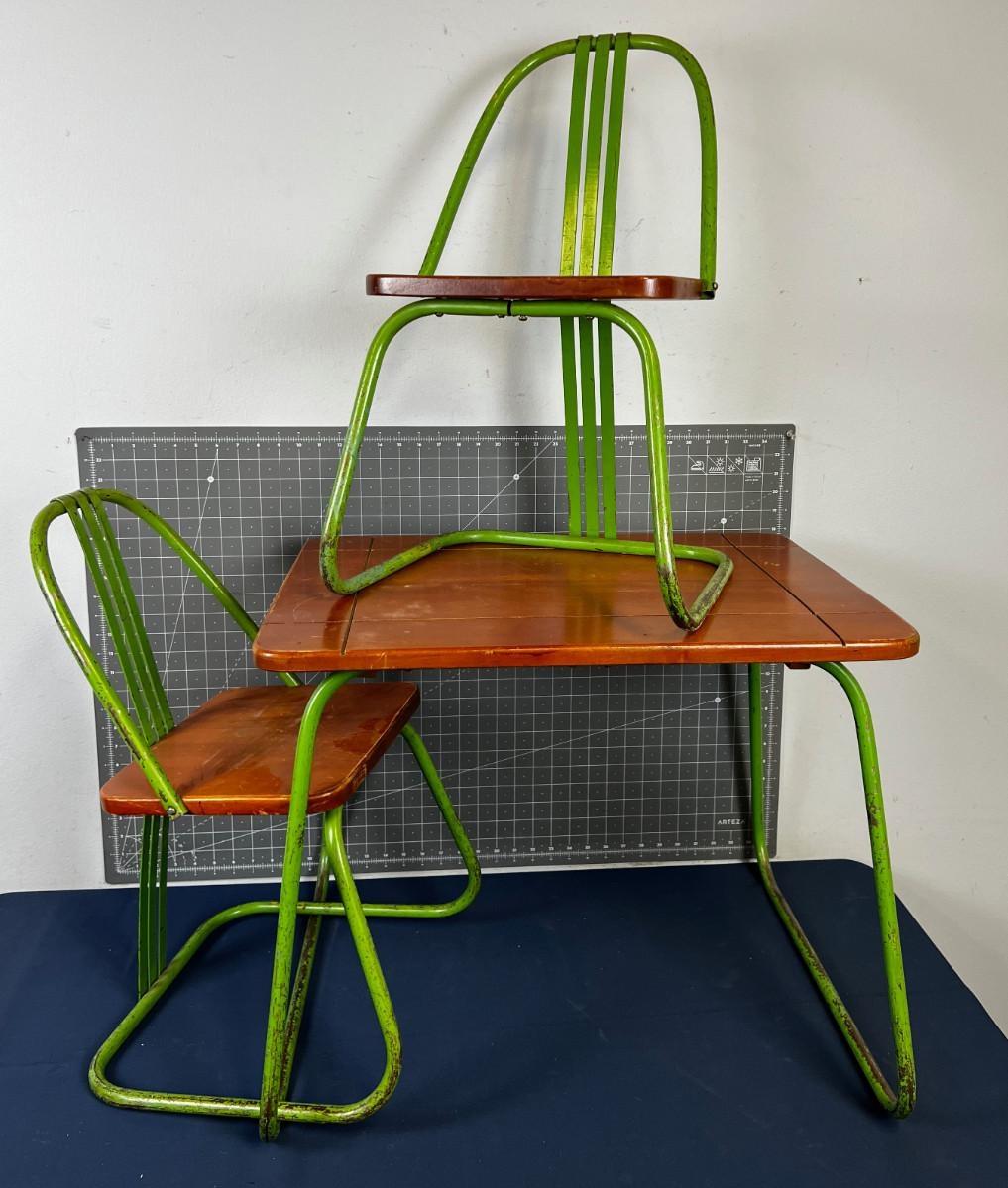 Green Childs Table Chairs Set By The COLSON Corporation 
