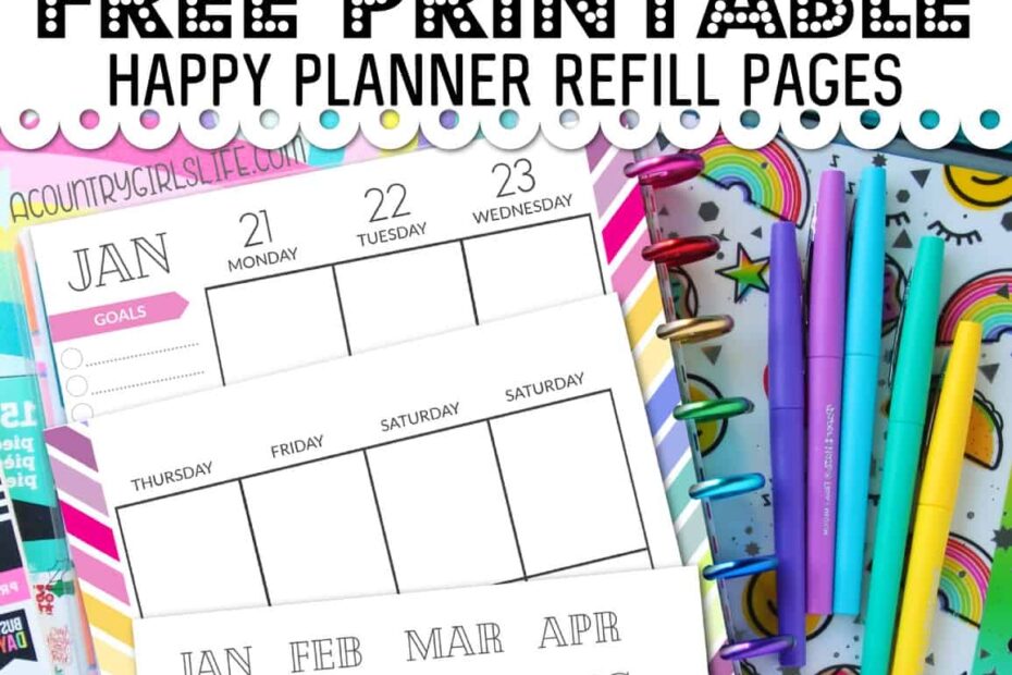 Happy Planner 2025 Calendar Refills D Kelsey Miller